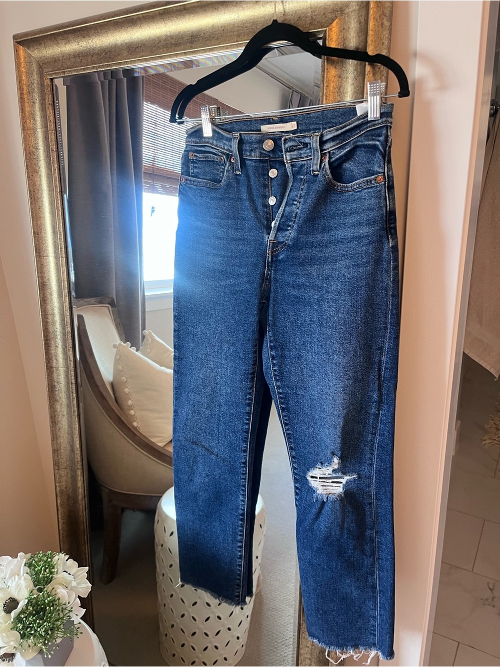 Levi’s Wedgie Women’s High-Rise Distressed Blue Jeans